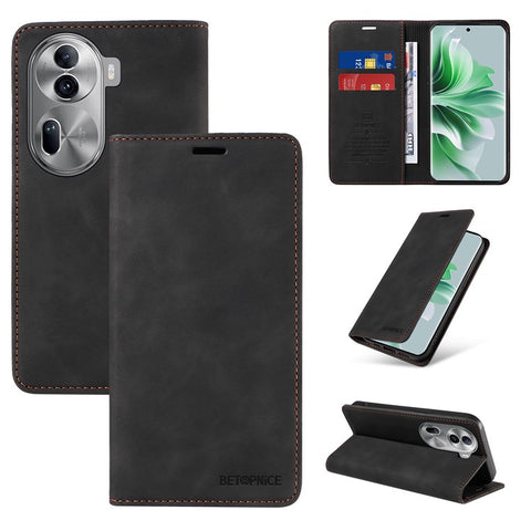 BETOPNICE 003 for Oppo Reno11 Pro 5G (Global) / Reno11 (China) 5G Case Card Slots Phone Cover RFID Blocking