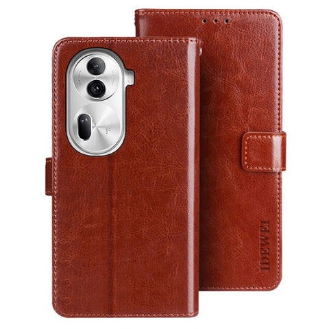 IDEWEI For Oppo Reno11 Pro 5G (Global) / Reno11 (China) 5G Case Crazy Horse Texture PU Leather Stand Magnetic Clasp Phone Cover