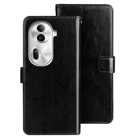 IDEWEI For Oppo Reno11 Pro 5G (Global) / Reno11 (China) 5G Case Crazy Horse Texture PU Leather Stand Magnetic Clasp Phone Cover