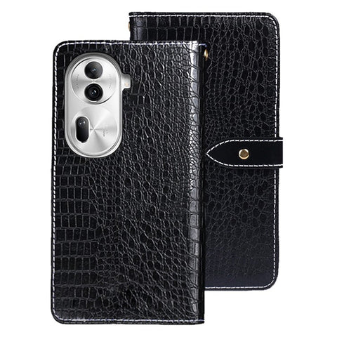 IDEWEI For Oppo Reno11 Pro 5G (Global) / Reno11 (China) 5G Cell Phone Case Crocodile Texture Leather Wallet Cover with Stand