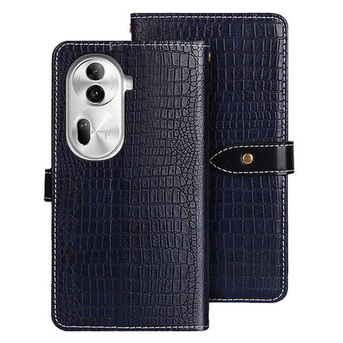 IDEWEI For Oppo Reno11 Pro 5G (Global) / Reno11 (China) 5G Cell Phone Case Crocodile Texture Leather Wallet Cover with Stand