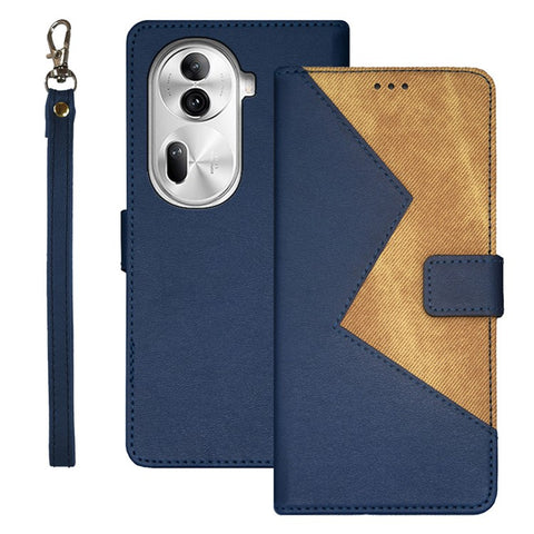 IDEWEI For Oppo Reno11 Pro 5G (Global) / Reno11 (China) 5G Cover Card Holder Splicing Color PU Leather Cell Phone Case