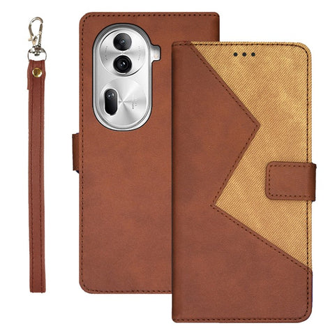 IDEWEI For Oppo Reno11 Pro 5G (Global) / Reno11 (China) 5G Cover Card Holder Splicing Color PU Leather Cell Phone Case