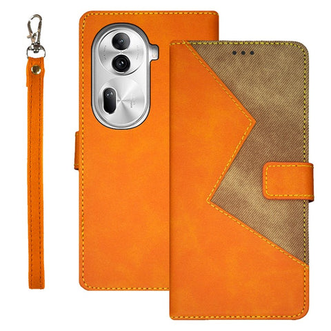 IDEWEI For Oppo Reno11 Pro 5G (Global) / Reno11 (China) 5G Cover Card Holder Splicing Color PU Leather Cell Phone Case