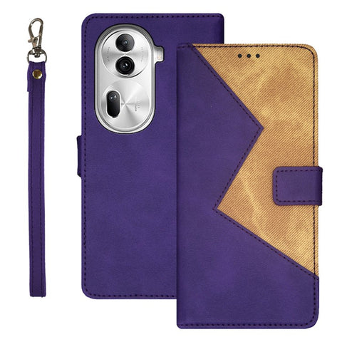 IDEWEI For Oppo Reno11 Pro 5G (Global) / Reno11 (China) 5G Cover Card Holder Splicing Color PU Leather Cell Phone Case