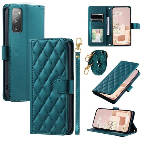 For Samsung Galaxy S20 FE / S20 FE 5G / S20 FE 2022 / S20 Lite Case Leather Wallet Cover with Straps