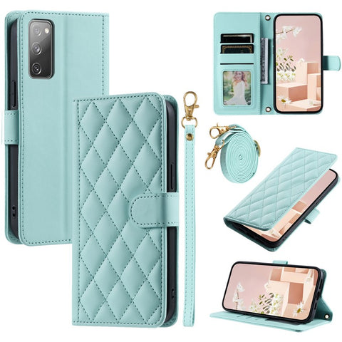 For Samsung Galaxy S20 FE / S20 FE 5G / S20 FE 2022 / S20 Lite Case Leather Wallet Cover with Straps