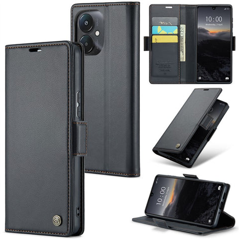 For Xiaomi Redmi 13C 4G / Redmi 13C 5G / Poco C65 4G Leather Case CASEME 023 RFID Blocking 3 Card Slot Mobile Cover