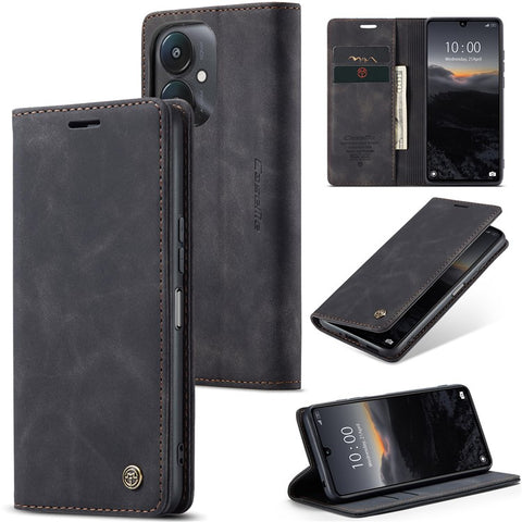 CASEME 013 Series For Xiaomi Redmi 13C 4G / Redmi 13C 5G / Poco C65 4G Case Leather Flip Stand Phone Cover