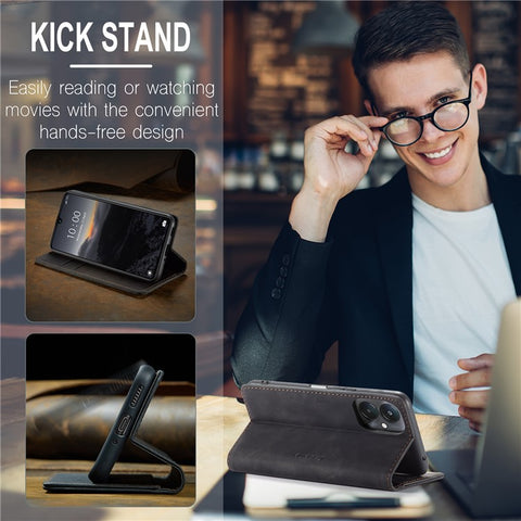 CASEME 013 Series For Xiaomi Redmi 13C 4G / Redmi 13C 5G / Poco C65 4G Case Leather Flip Stand Phone Cover