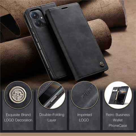 CASEME 013 Series For Xiaomi Redmi 13C 4G / Redmi 13C 5G / Poco C65 4G Case Leather Flip Stand Phone Cover