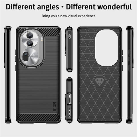 MOFI JK TPU Series-1 For Oppo Reno11 Pro 5G (Global) TPU Phone Case Carbon Fiber Texture Phone Cover