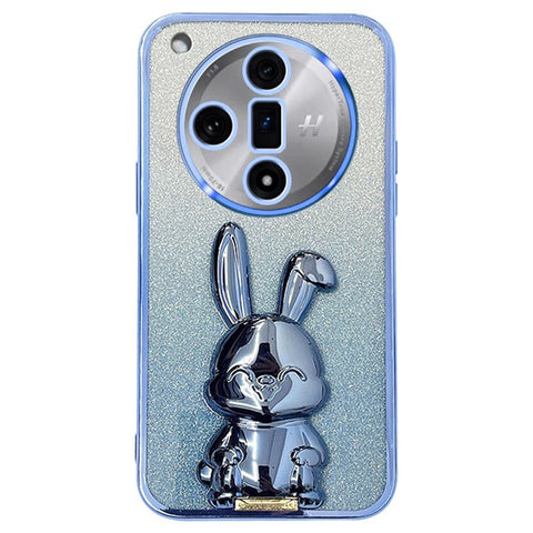 PC+TPU Cover for Oppo Find X7 Pro , Cute Rabbit Drop Resistant Kickstand Cell Phone Case
