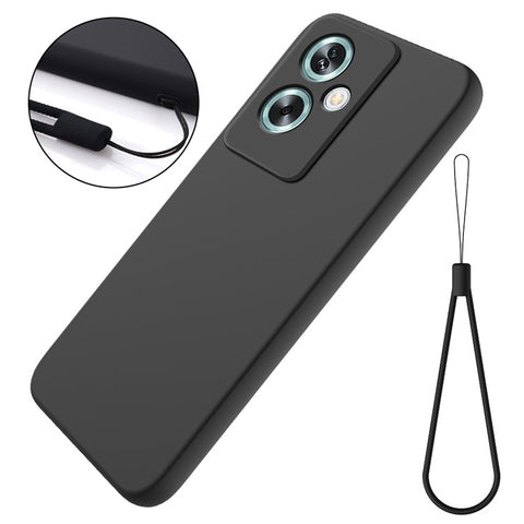 For OnePlus Nord N30 SE 5G Liquid Silicone Case Fiber Lining Phone Cover with Strap