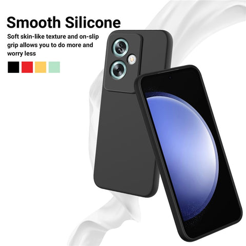 For OnePlus Nord N30 SE 5G Liquid Silicone Case Fiber Lining Phone Cover with Strap