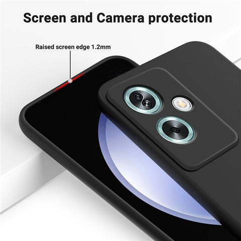 For OnePlus Nord N30 SE 5G Liquid Silicone Case Fiber Lining Phone Cover with Strap