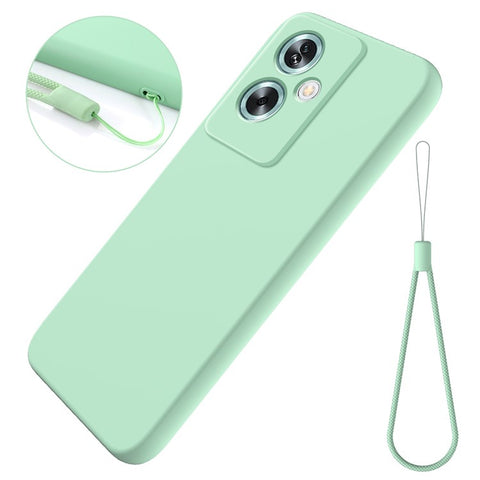 For OnePlus Nord N30 SE 5G Liquid Silicone Case Fiber Lining Phone Cover with Strap
