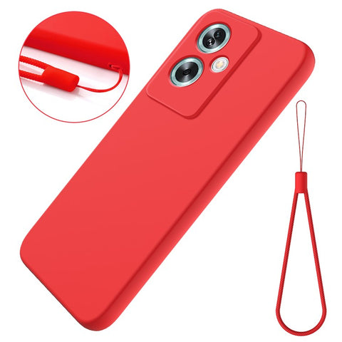 For OnePlus Nord N30 SE 5G Liquid Silicone Case Fiber Lining Phone Cover with Strap