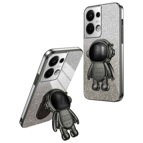 For Oppo Reno9 Pro+ 5G Drop Protection Phone Shell PC+TPU Cell Phone Case Kickstand Electroplating Cover