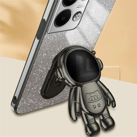 For Oppo Reno9 Pro+ 5G Drop Protection Phone Shell PC+TPU Cell Phone Case Kickstand Electroplating Cover
