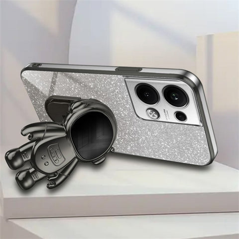 For Oppo Reno9 Pro+ 5G Drop Protection Phone Shell PC+TPU Cell Phone Case Kickstand Electroplating Cover