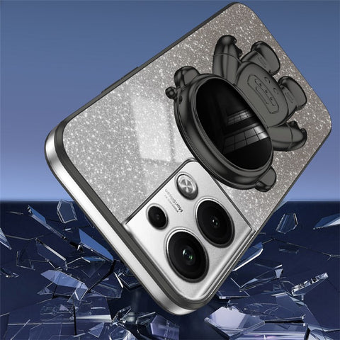 For Oppo Reno9 Pro+ 5G Drop Protection Phone Shell PC+TPU Cell Phone Case Kickstand Electroplating Cover