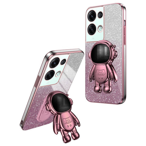 For Oppo Reno8 Pro+ 5G (Global Version) Cases Kickstand PC+TPU Shell Electroplating Phone Protector