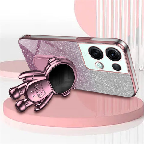 For Oppo Reno8 Pro+ 5G (Global Version) Cases Kickstand PC+TPU Shell Electroplating Phone Protector