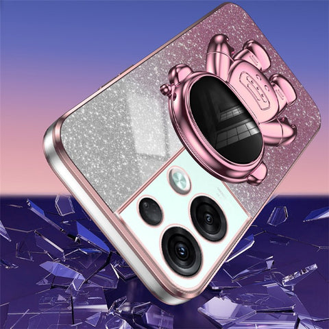 For Oppo Reno8 Pro+ 5G (Global Version) Cases Kickstand PC+TPU Shell Electroplating Phone Protector