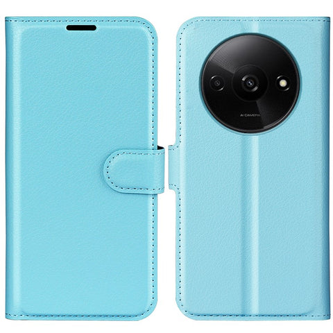 For Xiaomi Redmi A3 4G / Poco C61 4G Case Litchi Texture PU Leather Folding Stand Phone Cover