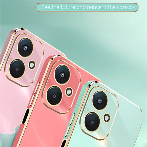 XINLI For Xiaomi Redmi 13C 5G / 13R 5G / Poco M6 5G Case Electroplating Edge TPU Phone Back Cover