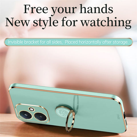 XINLI For Xiaomi Redmi 13C 5G / 13R 5G / Poco M6 5G Case Electroplating Kickstand Soft TPU Phone Cover