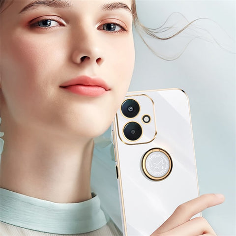 XINLI For Xiaomi Redmi 13C 5G / 13R 5G / Poco M6 5G Case Electroplating Kickstand Soft TPU Phone Cover