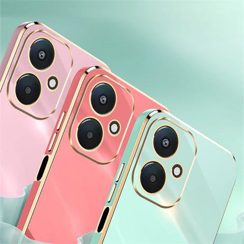XINLI For Xiaomi Redmi 13C 5G / 13R 5G / Poco M6 5G Case Electroplating Kickstand Soft TPU Phone Cover