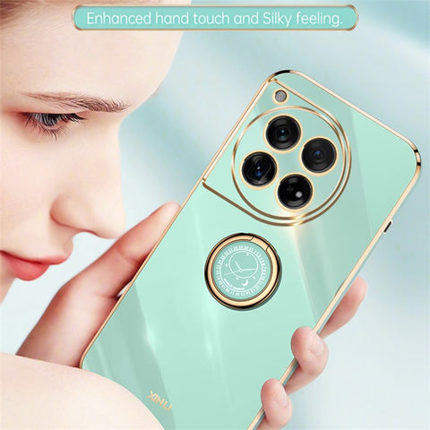 XINLI For OnePlus Ace 3 5G / 12R 5G Case Ring Kickstand Electroplated TPU Cover
