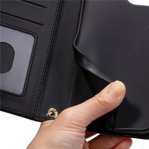 For Huawei P50 4G Case with Shoulder Strap Stand PU Leather Wallet Phone Cover