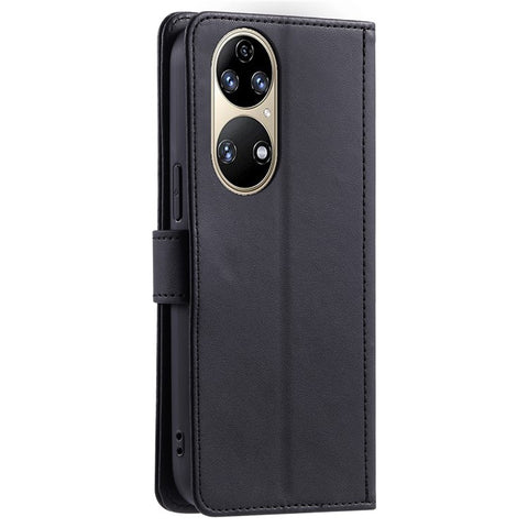 For Huawei P50 4G Case with Shoulder Strap Stand PU Leather Wallet Phone Cover