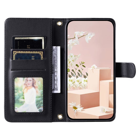 For Huawei P50 4G Case with Shoulder Strap Stand PU Leather Wallet Phone Cover