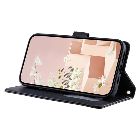 For Huawei P50 4G Case with Shoulder Strap Stand PU Leather Wallet Phone Cover