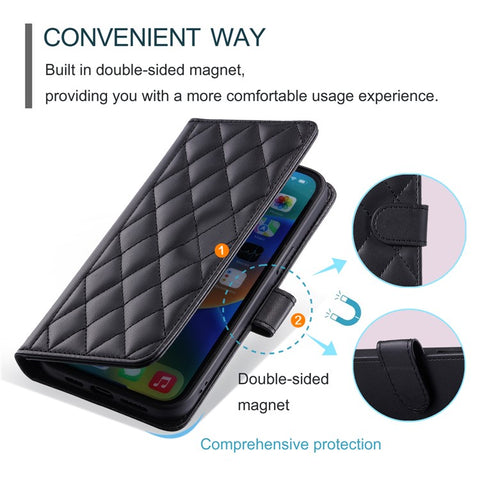 For Huawei P50 4G Case with Shoulder Strap Stand PU Leather Wallet Phone Cover