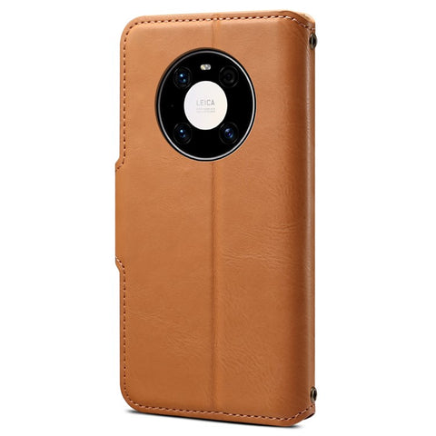 DENIOR For Huawei Mate 40 Pro 4G / Mate 40 Pro 5G Magnetic Phone Case Cowhide Texture Stand Cover