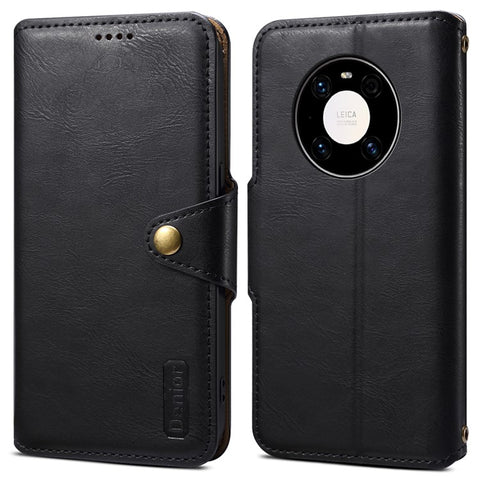 DENIOR For Huawei Mate 40 Pro 4G / Mate 40 Pro 5G Magnetic Phone Case Cowhide Texture Stand Cover