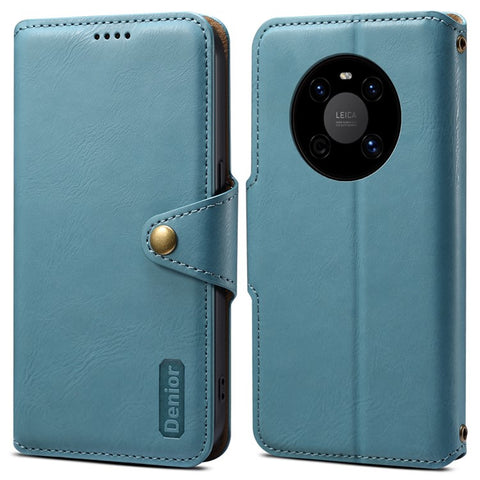DENIOR For Huawei Mate 40 Case Leather Card Holder Phone Guard Cover with Cowhide Texture