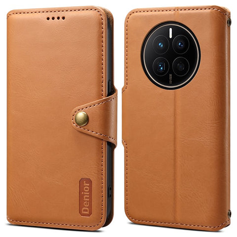 DENIOR For Huawei Mate 50 4G Case Leather Wallet Phone Cover Full Protection