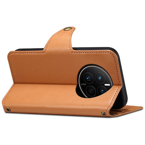 DENIOR For Huawei Mate 50 4G Case Leather Wallet Phone Cover Full Protection