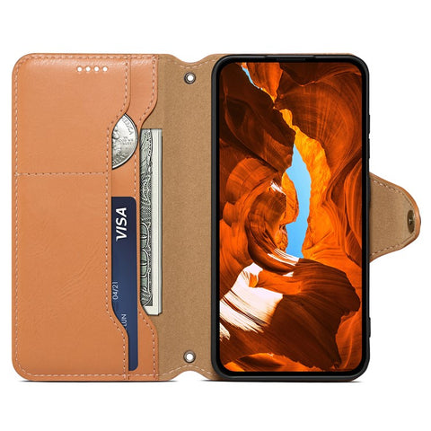 DENIOR For Huawei Mate 50 Pro 4G Wallet Case Cowhide Texture Leather + TPU Phone Cover