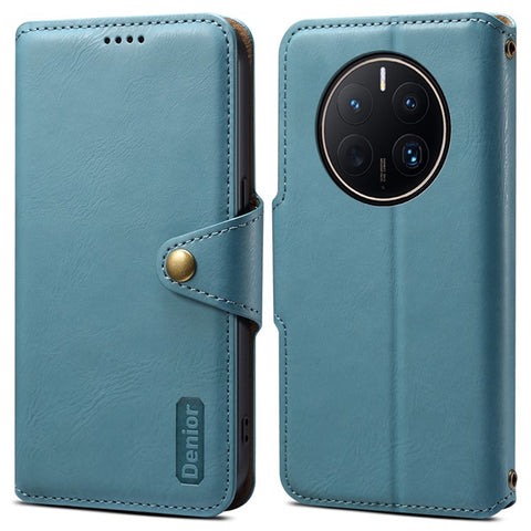 DENIOR For Huawei Mate 50 Pro 4G Wallet Case Cowhide Texture Leather + TPU Phone Cover