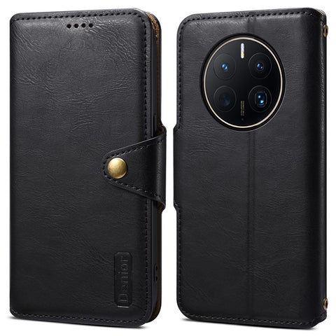 DENIOR For Huawei Mate 50 Pro 4G Wallet Case Cowhide Texture Leather + TPU Phone Cover