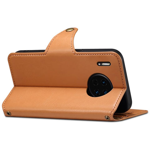 DENIOR For Huawei Mate 30 4G Leather Case Anti-scratch Wallet Phone Cover