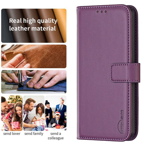 BINFEN COLOR BF17 For Xiaomi Redmi A3 4G / Poco C61 4G Case Leather Folio Wallet Phone Cover